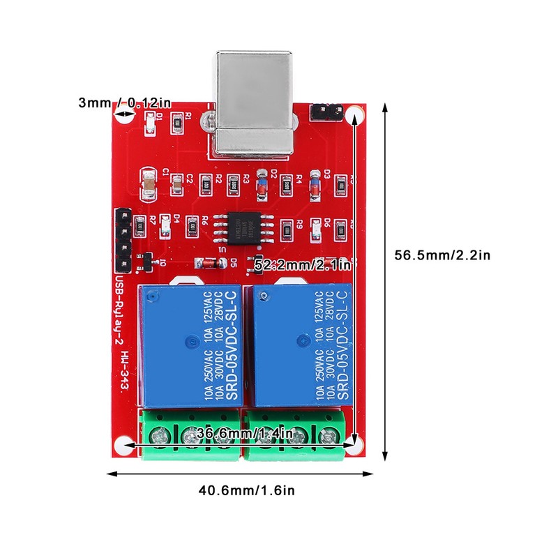 5V USB Control Switch 2 Channel Relay Module Computer PC