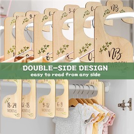8Pcs Wooden Baby Closet Dividers, Baby Clothes Organizer Cloth Sorting Tags Newborn Wardrobe Dividers for Baby Clothes Sorting & Nursery Decor - KAMHBE (8 PCS)