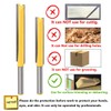 Gasea 2pcs 1/4 Shank Extra Long Straight Router Bit 2"