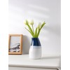 KERMANDO Ceramic Vase – 5.9” Tall Handmade Blue and White