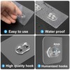 FEPTUASE Shower Caddy Adhesive Replacement, Transparent Strong Adhesive Hooks, No