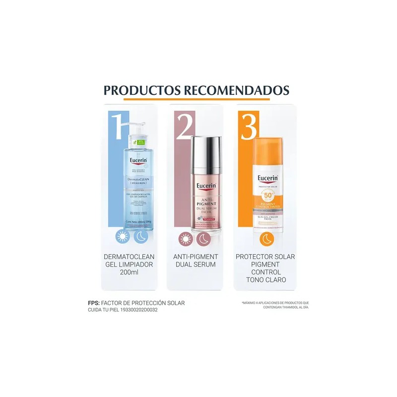 EUCERIN Protector Solar Pigment Control Tono Claro Facial FPS50+ 50ml