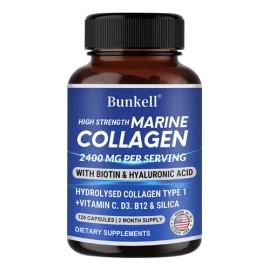 Cápsulas De Colágeno Marino Bunkell 2400 Mg Con Biotina                                                                                               
