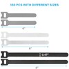 150 PCS Reusable Cable Ties with Hook and Loop, Multi-purpose