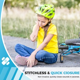 Wound Closure Device 4 Pcs - Zip Sutures & Butterfly Bandage | Stitchless Wound Repair, Rapid Hemostasis for Hiking, Camping, Wilderness Survival | Outdoor First Aid Essentials