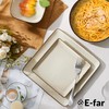E-far Square Dinnerware Sets for 8, 24-Piece Stoneware Plates and
