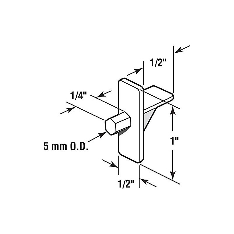 Prime-Line EP 9383 Shelf Support Pegs, 5 mm. Diameter, Plastic,