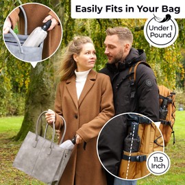 TUMELLA Strongest Windproof Travel Umbrella (Compact, Superior & Beautiful), Small Strong but Light Portable and Automatic Folding Rain Umbrella, Durable Premium Grip, Fits Car & Backpack