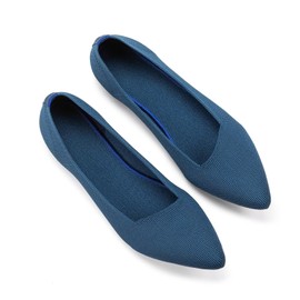 BEJINASH - Zapatos planos de vestir para mujer, color negro, con punta puntiaguda, cómodos, para mujer, ligeros, verde azulado, 26 cm