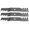 For John Deere John Deere X750 X754 X758 48" Gator Style Mulching Mower Blades Set of 3