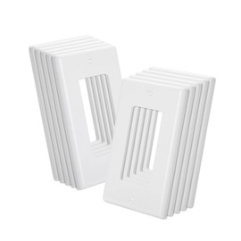 Bates Decorator 10 Pack 1 Gang Wall Switch Plates and Outlet Covers, White