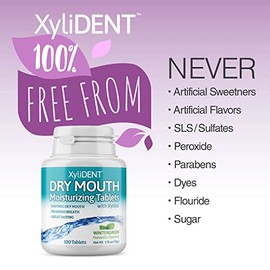 Xylident Xylitol Tabletas Alivio Boca Seca Estimula Saliva Refresca Aliento Reduce Producción Ácido Acción Rápida 100 Unidades Verde