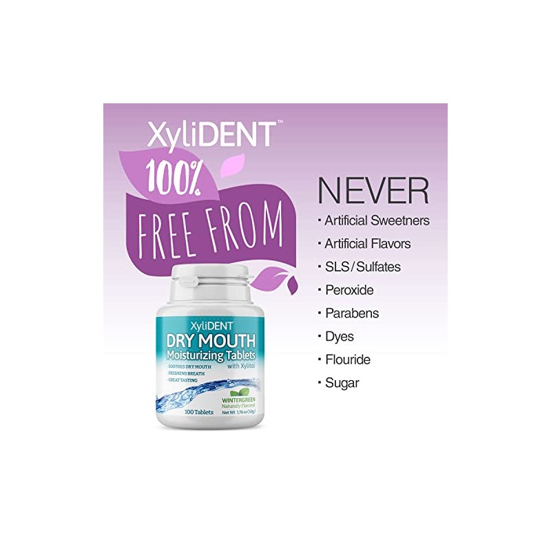 Xylident Xylitol Tabletas Alivio Boca Seca Estimula Saliva Refresca Aliento