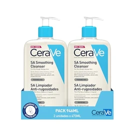 CeraVe, SA Roughness Cleansing Gel 2 x 236 ml for Dry, Rough and Irregular Skin, Gently Cleanses and Exfoliates Enriched with Essential Ceramides, Salicylic Acid and Hyaluronic Acid
