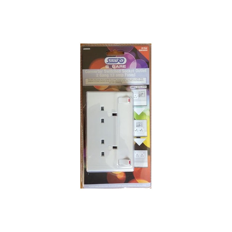 Single To Double Socket Converter (1 Gang To 2 Gang)