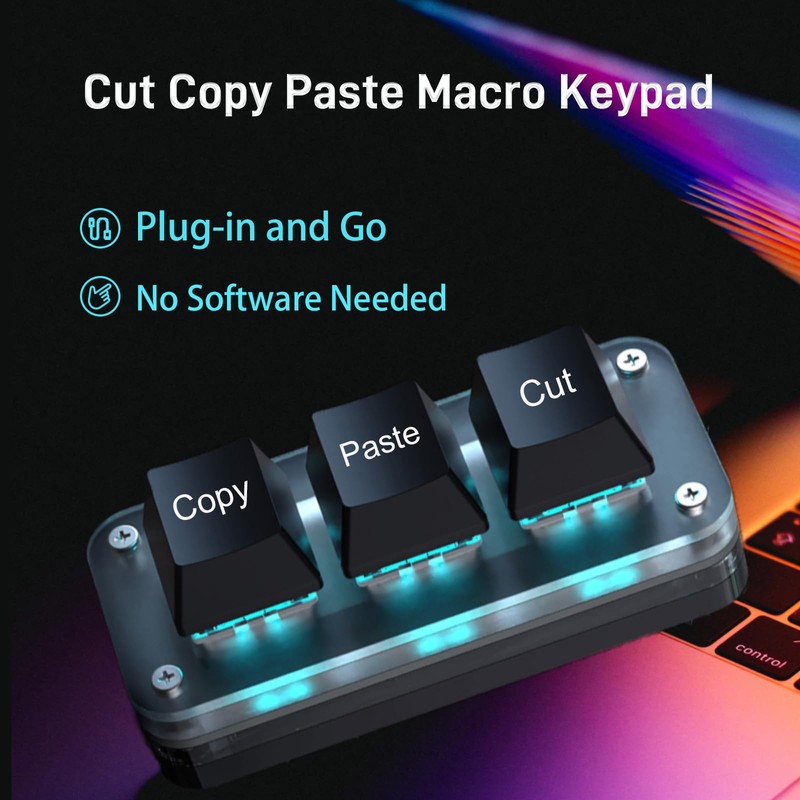 NOVVAOGO Copy Keyboard, Cut Copy Paste Keyboard, One Handed Macro