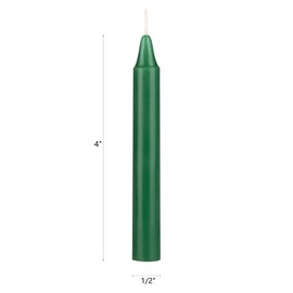 Mega Candles 20 pcs Unscented Green Exquisite Mini Taper Spell Candles, 4 Inch Tall x 1/2 Inch Diameter, Magic Chimes, Enchantment, Casting Rituals, Witchcraft, Wiccan, Altar, Metaphysical