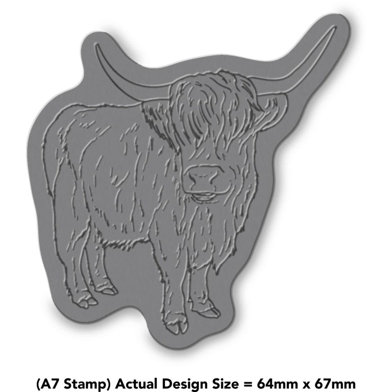 Azeeda A7 'Highland Cow' Unmounted Rubber Stamp (RS00042610)