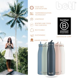 BOTL Evolution Stainless Steel, BPA/BPS Free, Insulated and Leakproof Straw Lid Water Bottle, 800ml Hot and Cold Drinks - (Slate)