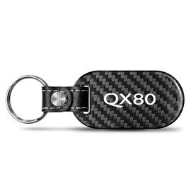 iPick Image Made for Infiniti QX80 100% Real Black Carbon Fiber Tag Style Key Chain