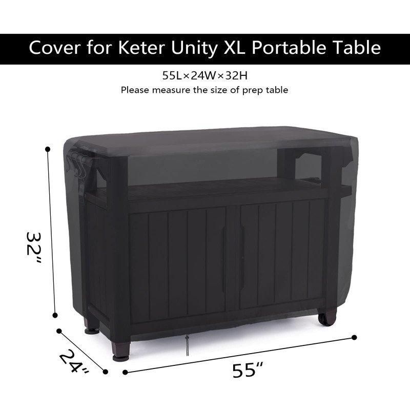 Prep Table Cover for Keter Unity XL, 420D 55" Rolling