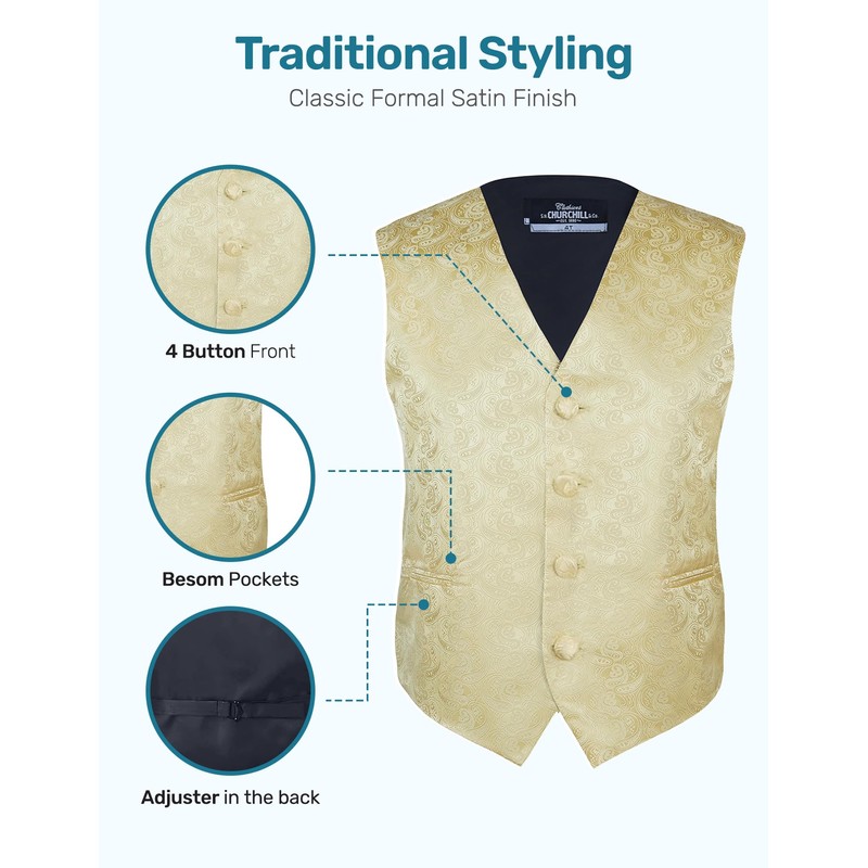 S.H. Churchill & Co. Boys 4 Piece Formal Paisley Vest