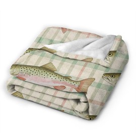Manta de pesca de pescado, suave y acogedora, forro polar, mullido, de franela de felpa para regalos para niñas, mujeres, niños y adultos, 40 x 50 pulgadas