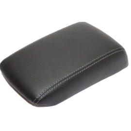 Kar Designers Fits 03-08 Mazda 3 Real Leather Center Console Lid Armrest Cover w/Gray Stitch