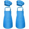 4 Piece Blue Children's Apron and Chef Hat Set, Children's