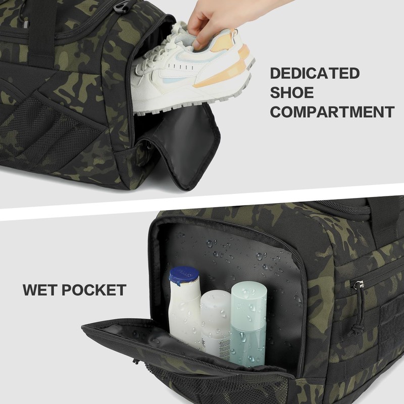 3-in-1 Tactical Gym & Travel Duffle Bag Backpack Men Multi-Functional