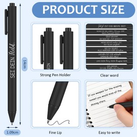Clabby Pack of 30 Retractable Ballpoint Pens Lucky Charm Ballpoint Pen Motivation Ballpoint Pen with Saying Inspirational Gifts for Colleagues Team Teachers (Black)