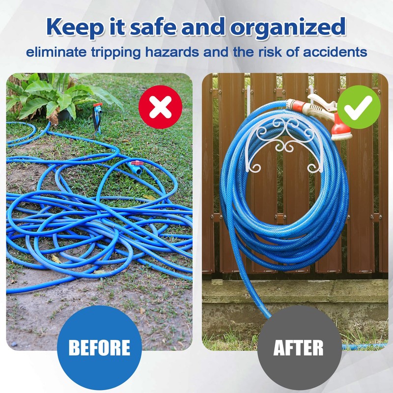 Wonderjune 2 Pcs Hose Holder Wall Mount Garden Heavy Duty
