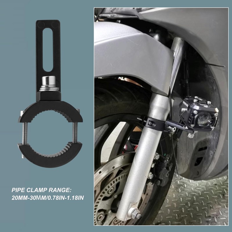 Biqing 2PCS Motorcycle Spotlights Mounting Brackets,Aluminium Front Fork Tube Clamp
