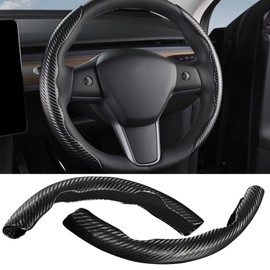 YHJKOPO Black Steering Wheel Cover for A-Class/A180/B Class/C Class Sedan/CLA180/E Class Sedan/E-Class Wagon/GLC/GLE/GLK/ML350/S Class Coupe/S Class Sedan Steering Cover