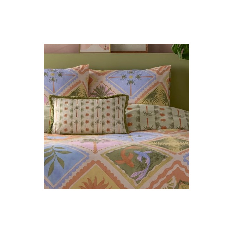 Furn. Tropicala Duvet Cover Set – Reversible Tropical Pastel Holiday