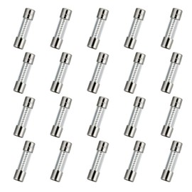 HUAREW T6.3AL250V 20 Pcs 5x20mm Slow Blow Glass Fuse 6.3A 250V 0.2 x 0.78 inch time delay Fuse