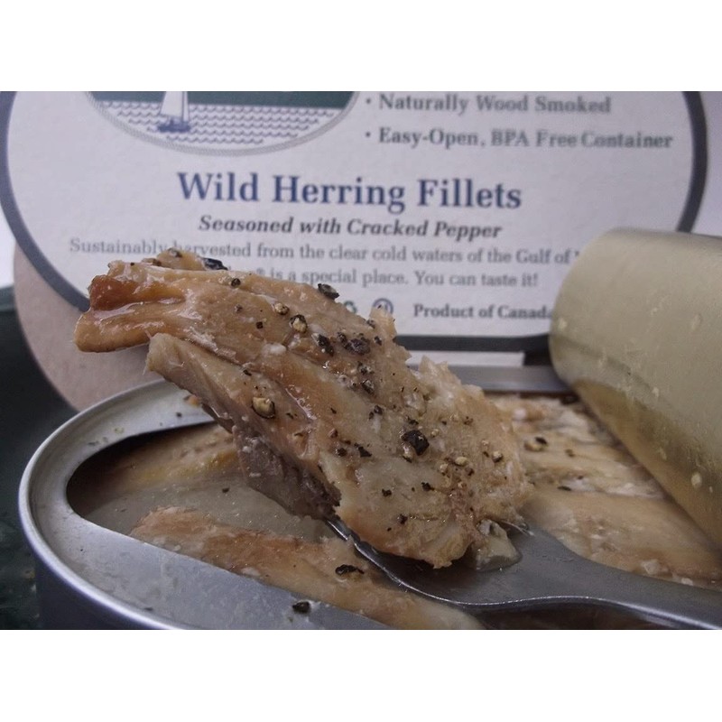 Bar Harbor Wild Herring Fillets Seasoned with Cracked Pepper, 6.7
