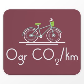 Fabulous Mauspad rot – 0 g CO2/km Fahrrad Grün Ökologie Umwelt Planet – (Maße 24 x 20 cm)