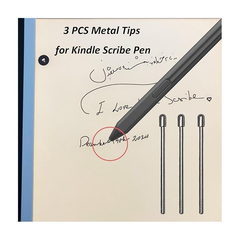 3 Pack Metal Nibs Replacement for Kindle Scribe Pen Compatible