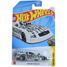 Matchbox Hot Wheels Mustang Funny Car, HW Art Cars 5/10 [White/Black] 112/250