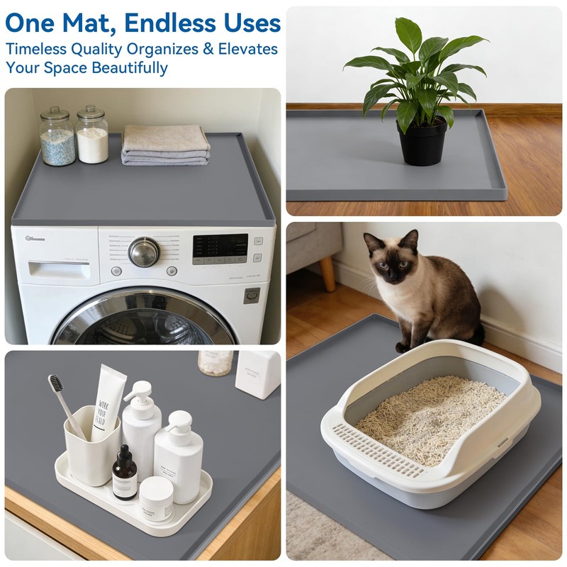 Silicone Washing Machine Cover Mat Waterproof Washer Dryer Top Protector