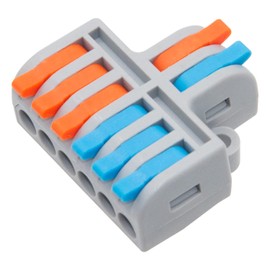 XALXMAW 10Pcs Lever Wire Connectors, 2 in 6 Out Mini Quick Push-in Electrical Connector for 24-12 AWG