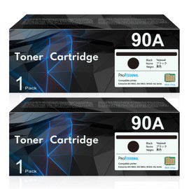 CE390A 90A Black Toner Cartridge with Chip 2-Pack, 90A Ink Cartridge Replacement for HP 90A CE390A 90X CE390X for Laser Enterprise 600 M601 M602 M603 M4555 MFP M602x M602n M603dn Series Printer Ink