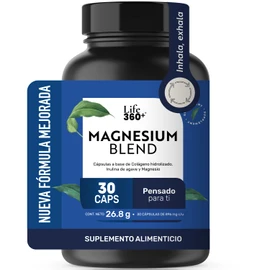 LIFE 360 Magnesium Blend  30 Cpsulas por envase  Colgeno Hidrolizado, Inulina de Agave, Citrato, Gluconato, xido y Glicinato de Magnesio  Suplemento  