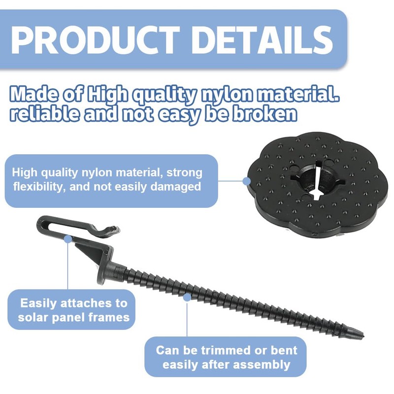LMYDIDO 30 Packs Solar Panel Guard Clips Wire Mesh Clips,