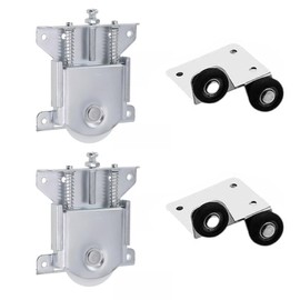 TICFOX Rubber Castors Set Rotating Furniture Castors Diameter Wheel Furniture Sliding Door Roller Metal with Plate for Furniture, Appliances & Equipment, Small Mini Casters