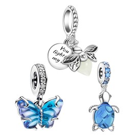 Amuefer Sterling Silver Family Charms for Bracelets for Bracelet Mother Daughter Kangaroo Mom Family Tree Friends Forever Sister Pendant for Birthday Christmas Jewellery Gifts for Women, Silver, Cubic