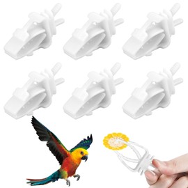 6 Pcs Bird Cage Food Clips Parrot Fruit Vegetable Holder Budgie Cage Clips for Treats Cage Feeder Clip for Parakeet Budgie Cockatoo Macaw Cockatiel and Other Animals