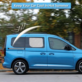 Sonnenschutz Kompatibel mit VW Caddy 2020- Ford Tourneo Connect 2021- für Schiebetür Thermomatte Auto Innen Sonnenblende