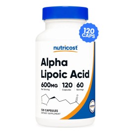 Nutricost Acido Alfa Lipoico 600 Mg 120 Capsulas Para 2 Meses Sin Sabor Suplemento Antioxidante Potente Apoyo a la Energa y Metabolismo El cido Alfa  